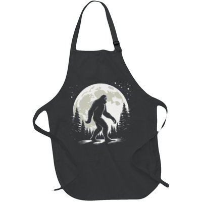 Bigfoot Sasquatch Full Moon Forest Graphic Funny Big Foot Apron