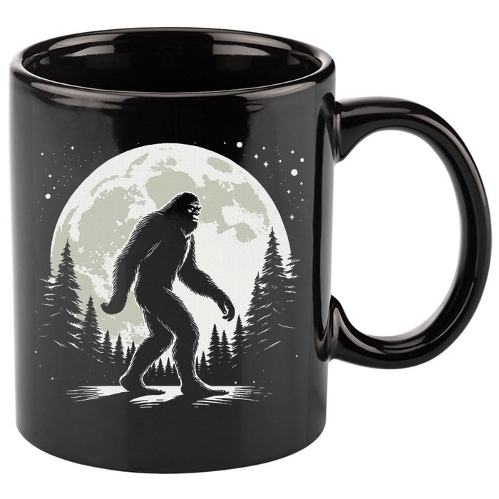 Bigfoot Sasquatch Full Moon Forest Graphic Funny Big Foot 11oz C Handle Ceramic Mug