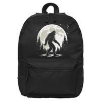 Bigfoot Sasquatch Full Moon Forest Graphic Funny Big Foot 16 in Basic Backpack
