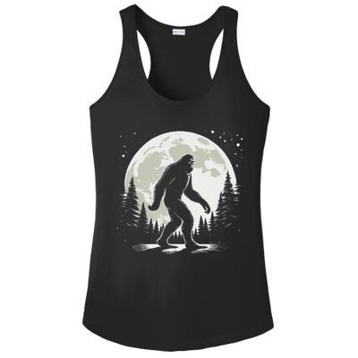 Bigfoot Sasquatch Full Moon Forest Graphic Funny Big Foot Ladies PosiCharge Competitor Racerback Tank
