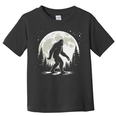 Bigfoot Sasquatch Full Moon Forest Graphic Funny Big Foot Toddler T-Shirt