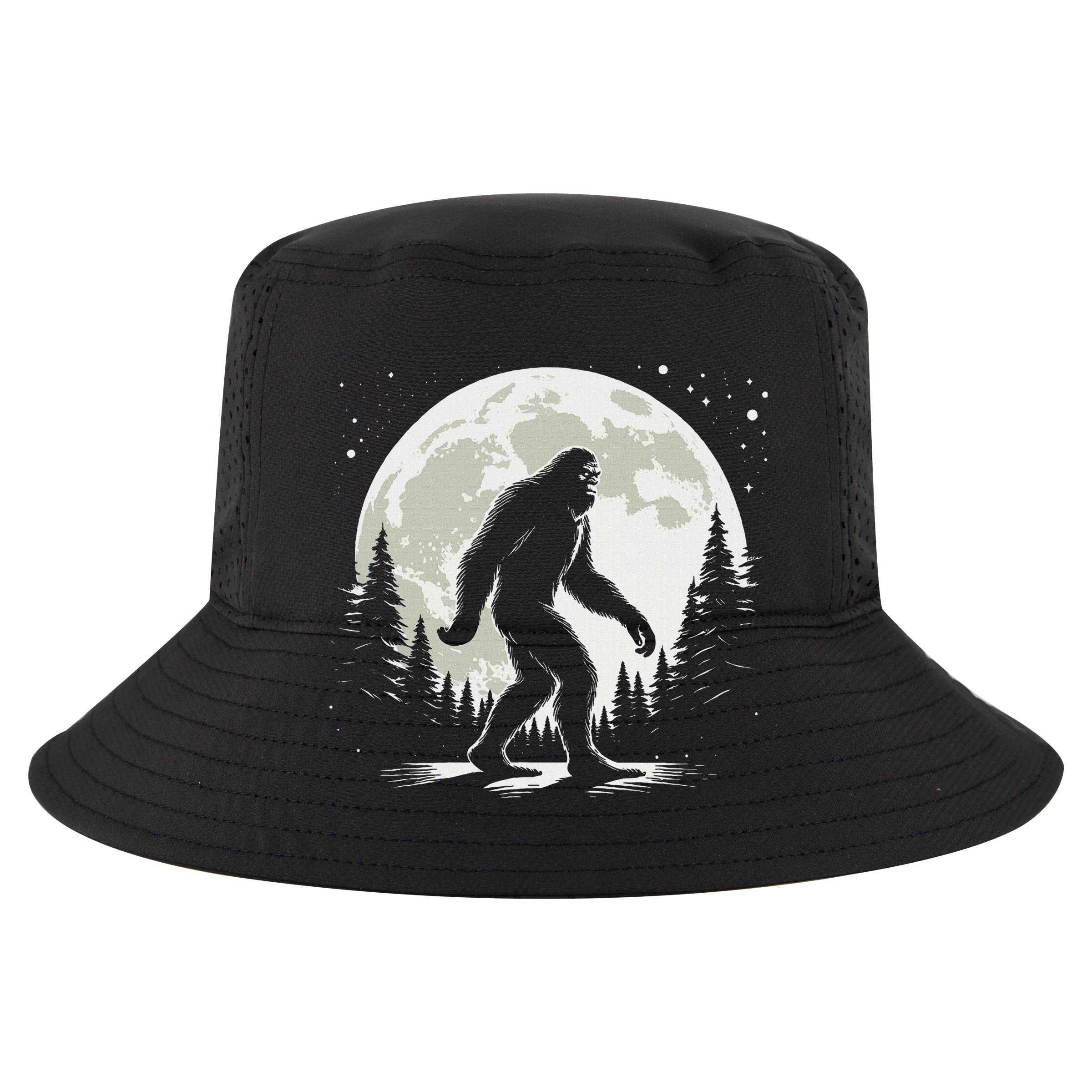 Bigfoot Sasquatch Full Moon Forest Graphic Funny Big Foot Women's Crop Top Tee