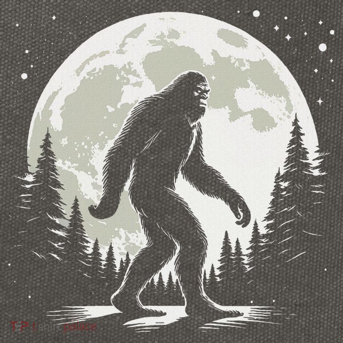 Bigfoot Sasquatch Full Moon Forest Graphic Funny Big Foot Cotton Canvas Backpack