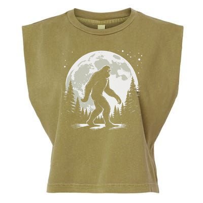 Bigfoot Sasquatch Full Moon Forest Graphic Funny Big Foot Garment-Dyed Women's Muscle Tee