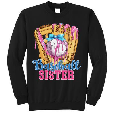Baseball Sister Funny Baseball Ice Cream Drip Big Sister Sweatshirt