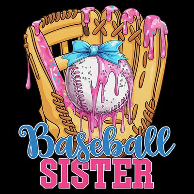 Baseball Sister Funny Baseball Ice Cream Drip Big Sister T-Shirt