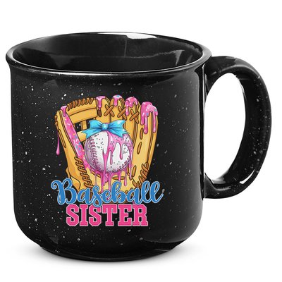 Baseball Sister Funny Baseball Ice Cream Drip Big Sister 15oz Campfire Ceramic Mug