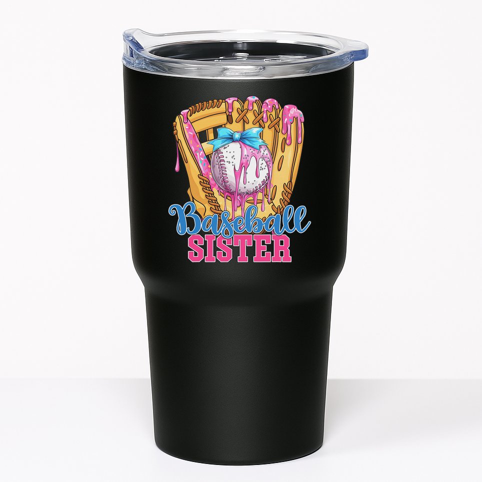 Baseball Sister Funny Baseball Ice Cream Drip Big Sister Tumbler