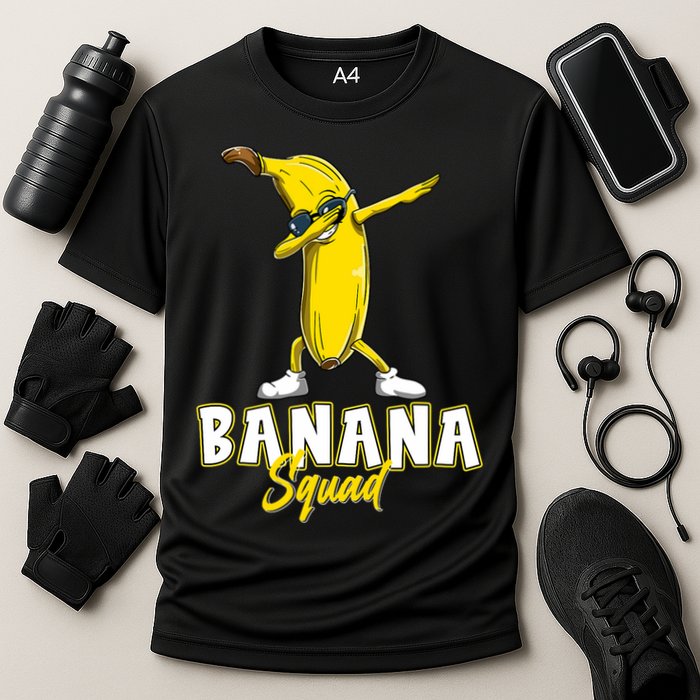 Banana Squad Funny Dabbing Cooling Performance Crew T-Shirt