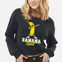 Banana Squad Funny Dabbing Cropped Pullover Crew