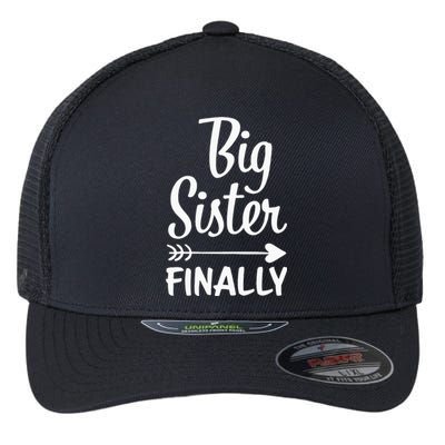 Big Sister Finally Kids Big Sister Flexfit Unipanel Trucker Cap