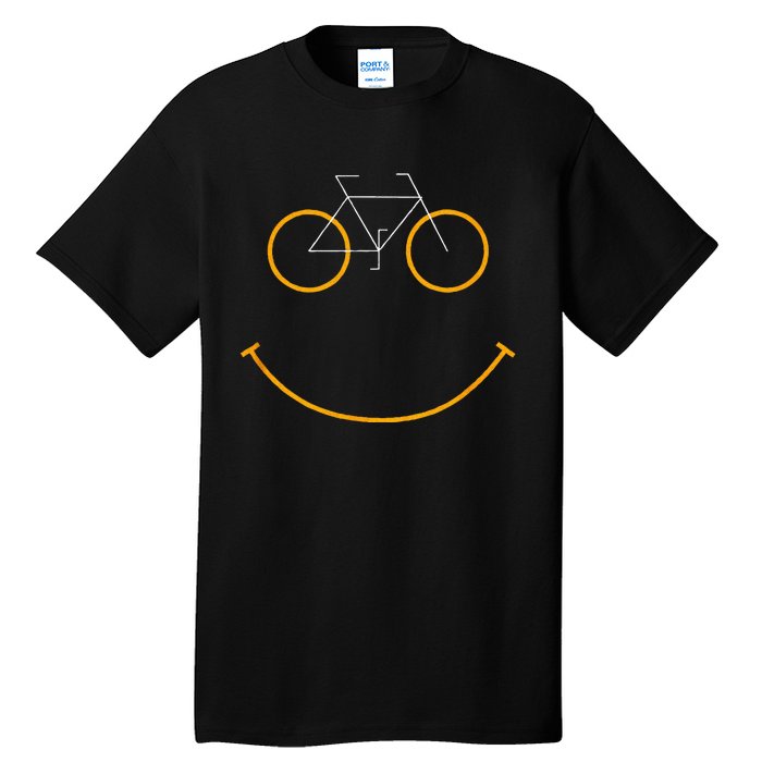 Bike Smiling Face Funny MTB Cycling Tall T-Shirt