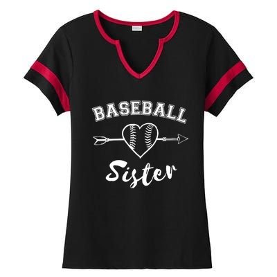 Baseball Sister Family Ladies Halftime Notch Neck Tee