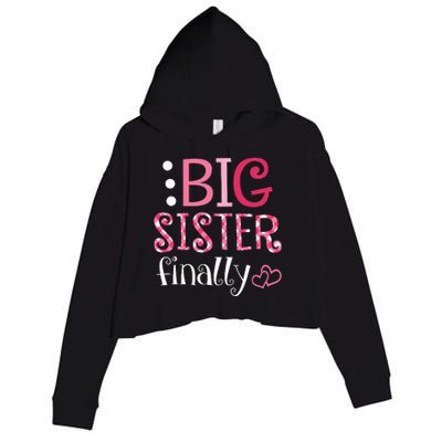 Big Sister Finally Pregnancy Announcement Crop Fleece Hoodie