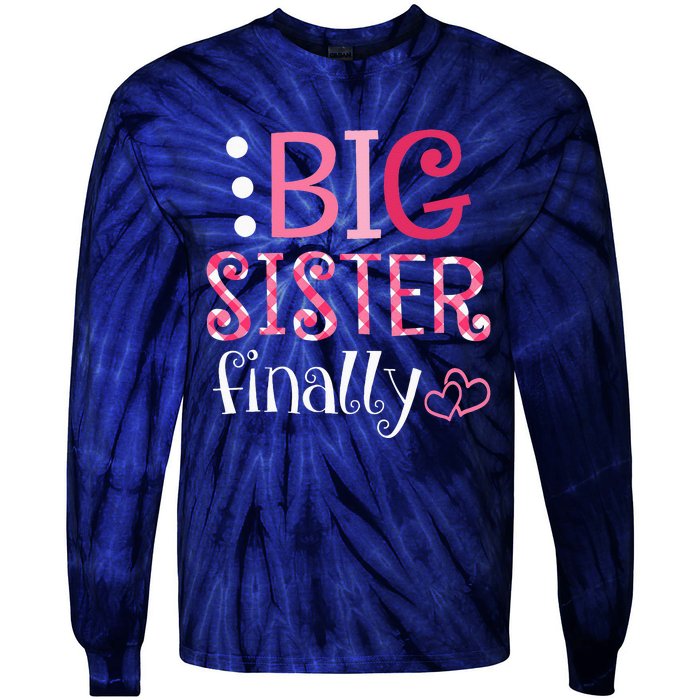 Big Sister Finally Pregnancy Announcement Tie-Dye Long Sleeve Shirt