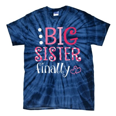 Big Sister Finally Pregnancy Announcement Tie-Dye T-Shirt