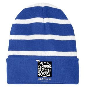 Be Salty Flavor Striped Beanie with Solid Band