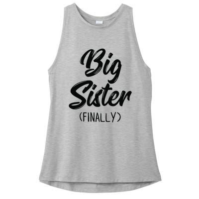 Big Sister Finally Toddlers Big Sister Ladies PosiCharge Tri-Blend Wicking Tank