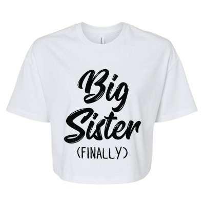 Big Sister Finally Toddlers Big Sister Bella+Canvas Jersey Crop Tee