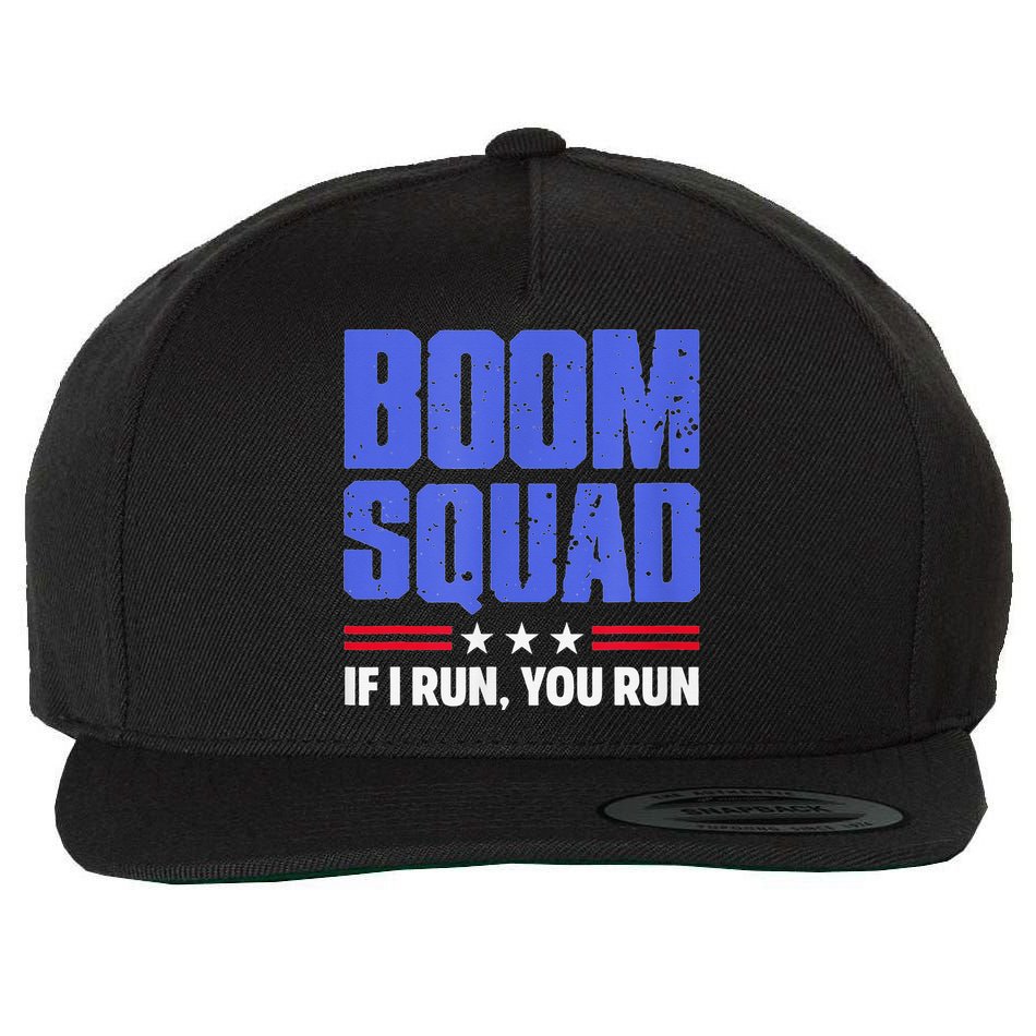 BOOM SQUAD Fireworks Director 4th of July Gift Wool Snapback Cap