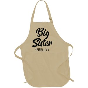 Big Sister Finally Toddlers Big Sister Full-Length Apron With Pockets