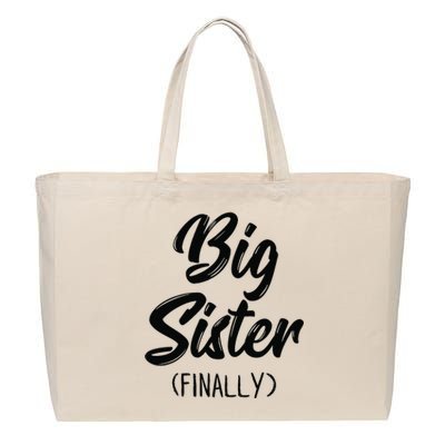 Big Sister Finally Toddlers Big Sister Cotton Canvas Jumbo Tote