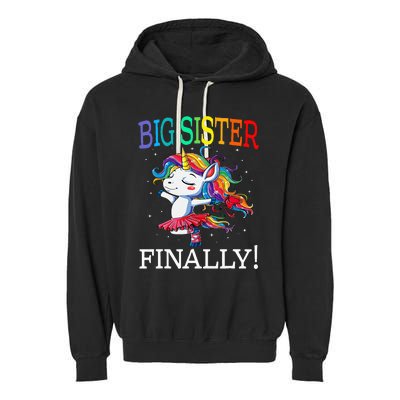 Big Sister Finally Unicorn Garment-Dyed Fleece Hoodie