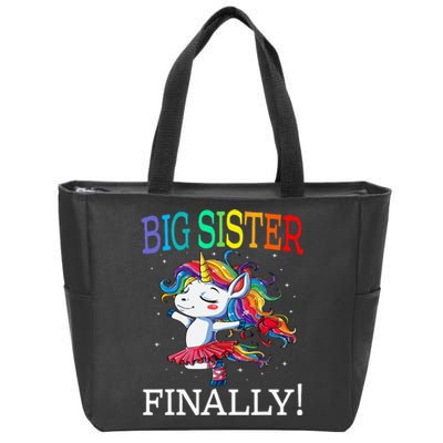 Big Sister Finally Unicorn Zip Tote Bag