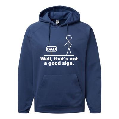 Bad Sign Funny Sarcastic Adult Teens Gift Performance Fleece Hoodie