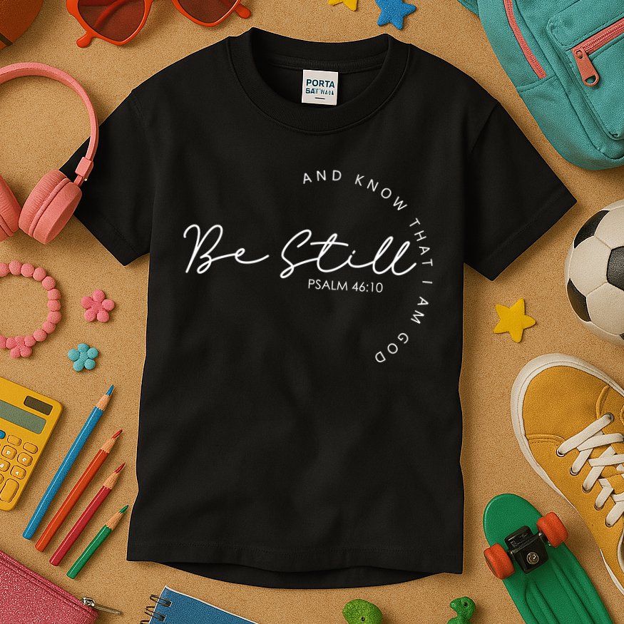 Be Still Faith Religious Jesus Christian Men Women Gifts Kids T-Shirt