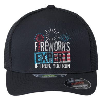 Boom Squad Fireworks Director 4th Of July Gift Flexfit Unipanel Trucker Cap