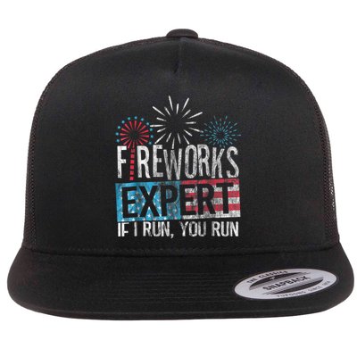 Boom Squad Fireworks Director 4th Of July Gift Flat Bill Trucker Hat