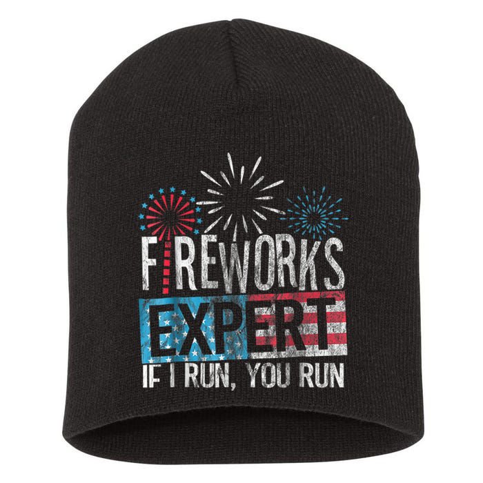 Boom Squad Fireworks Director 4th Of July Gift Short Acrylic Beanie