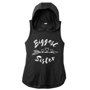 Biggest Sister Family Gift Ladies PosiCharge Tri-Blend Wicking Draft Hoodie Tank