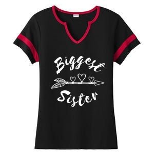 Biggest Sister Family Gift Ladies Halftime Notch Neck Tee