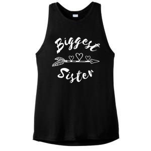 Biggest Sister Family Gift Ladies PosiCharge Tri-Blend Wicking Tank