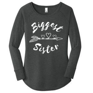 Biggest Sister Family Gift Women's Perfect Tri Tunic Long Sleeve Shirt