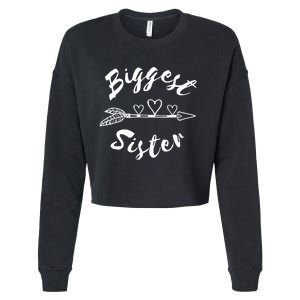 Biggest Sister Family Gift Cropped Pullover Crew