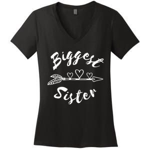 Biggest Sister Family Gift Women's V-Neck T-Shirt