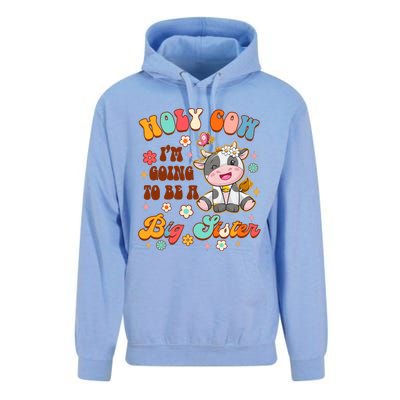 Big Sister Funny Holy Cow Im Going To Be A Big Sister Unisex Surf Hoodie