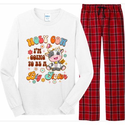 Big Sister Funny Holy Cow Im Going To Be A Big Sister Long Sleeve Pajama Set