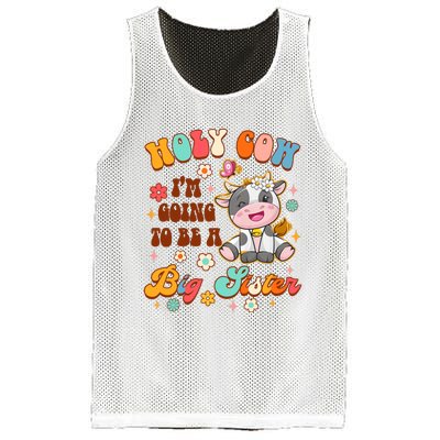 Big Sister Funny Holy Cow Im Going To Be A Big Sister Mesh Reversible Basketball Jersey Tank