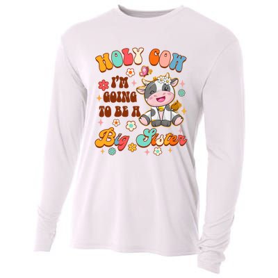 Big Sister Funny Holy Cow Im Going To Be A Big Sister Cooling Performance Long Sleeve Crew