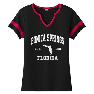 Bonita Springs Florida FL vintage state Athletic style Ladies Halftime Notch Neck Tee