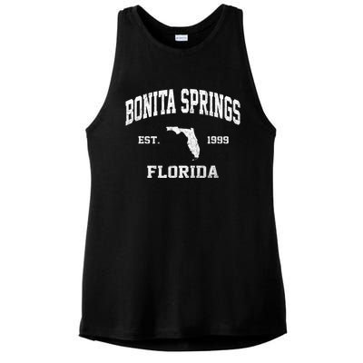 Bonita Springs Florida FL vintage state Athletic style Ladies PosiCharge Tri-Blend Wicking Tank