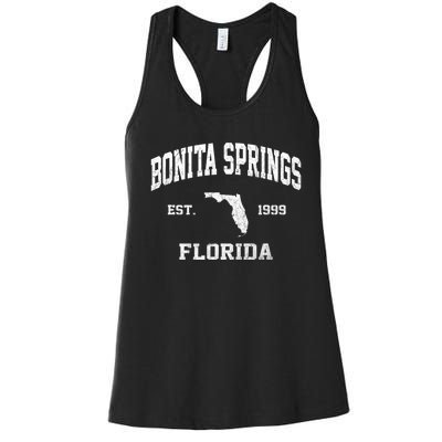 Bonita Springs Florida FL vintage state Athletic style Women's Racerback Tank