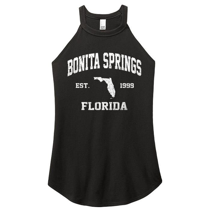 Bonita Springs Florida FL vintage state Athletic style Women's Perfect Tri Rocker Tank