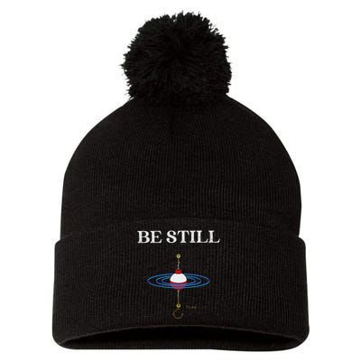 Be Still Fishing Meditational Psalms 46 Inspiration Pom Pom 12in Knit Beanie