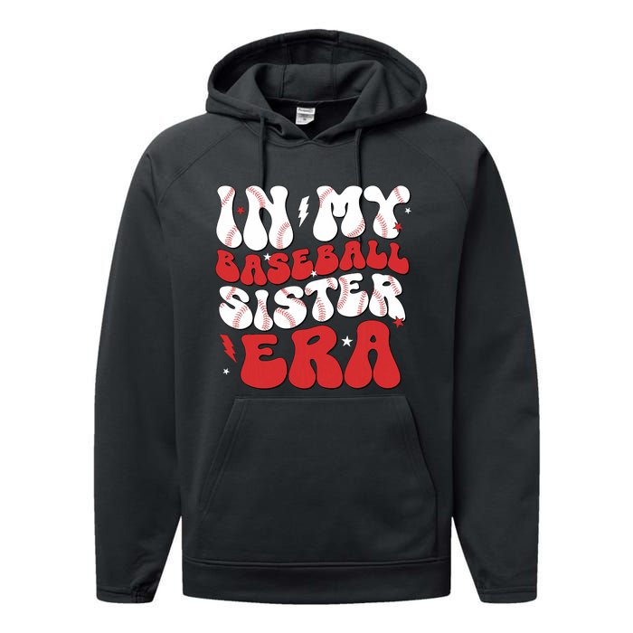 Baseball Sister Funny For Mothers Day Performance Fleece Hoodie