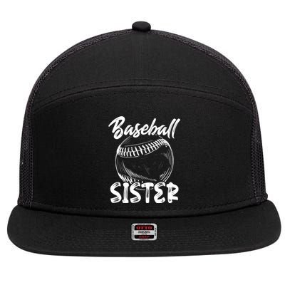 Baseball Sister For Wo Family Matching Players Team 7 Panel Mesh Trucker Snapback Hat